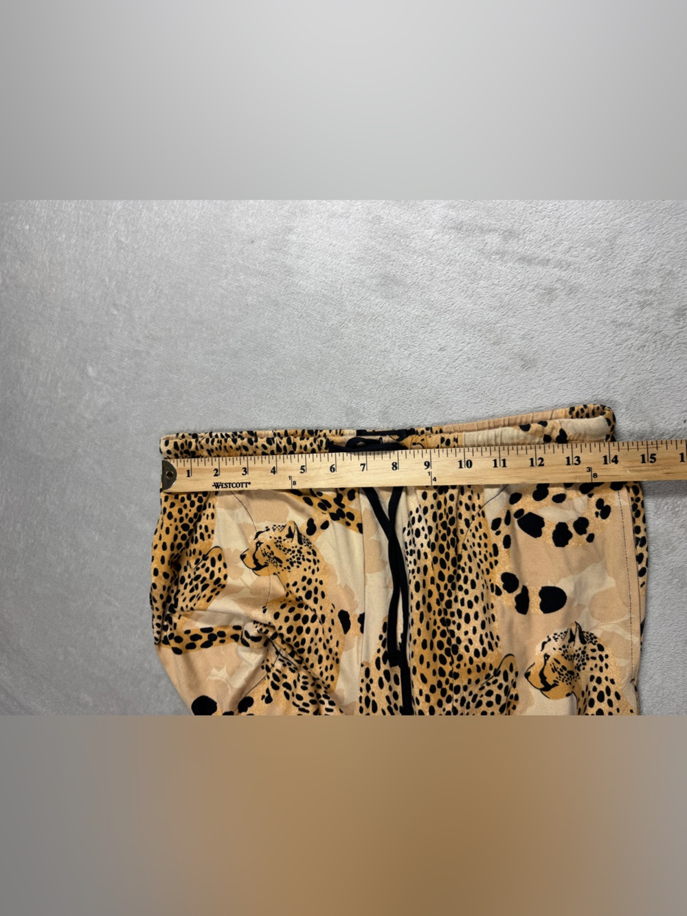 Room Service Cheetah Leopard Floral Tan Cream Black PJ Pajama Pants Size Small - Picture 7 of 16